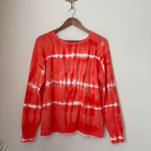J. Society Tie Dye Crew Sweater Large Long Sleeve Orange